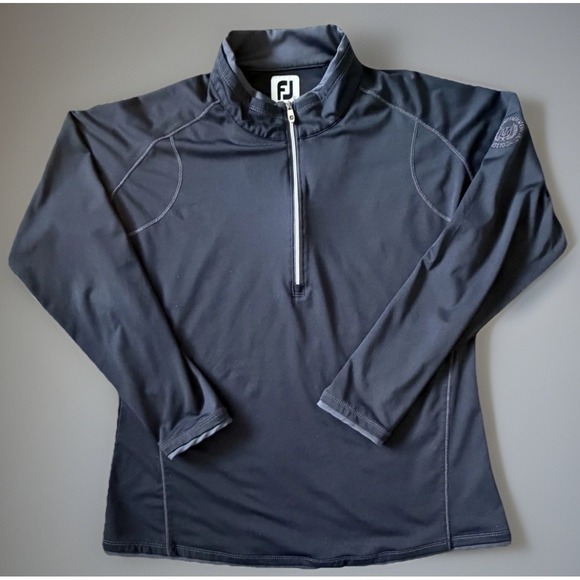 FootJoy Tops - FootJoy Long Sleeve 1/4 Quarter Zip Pullover Black Embroidered Logo Large JBHS